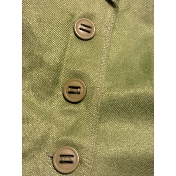 Tribal Women's Blazer Jacket Green Size 10 linen Blend 3 Front Button - Picture 7 of 12